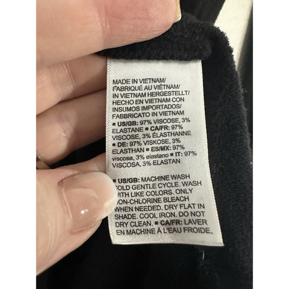 Daily Ritual Tunic Top Sweatshirt XS Black Stretch Cowl Neck Dolman Slv Casual - Picture 6 of 6